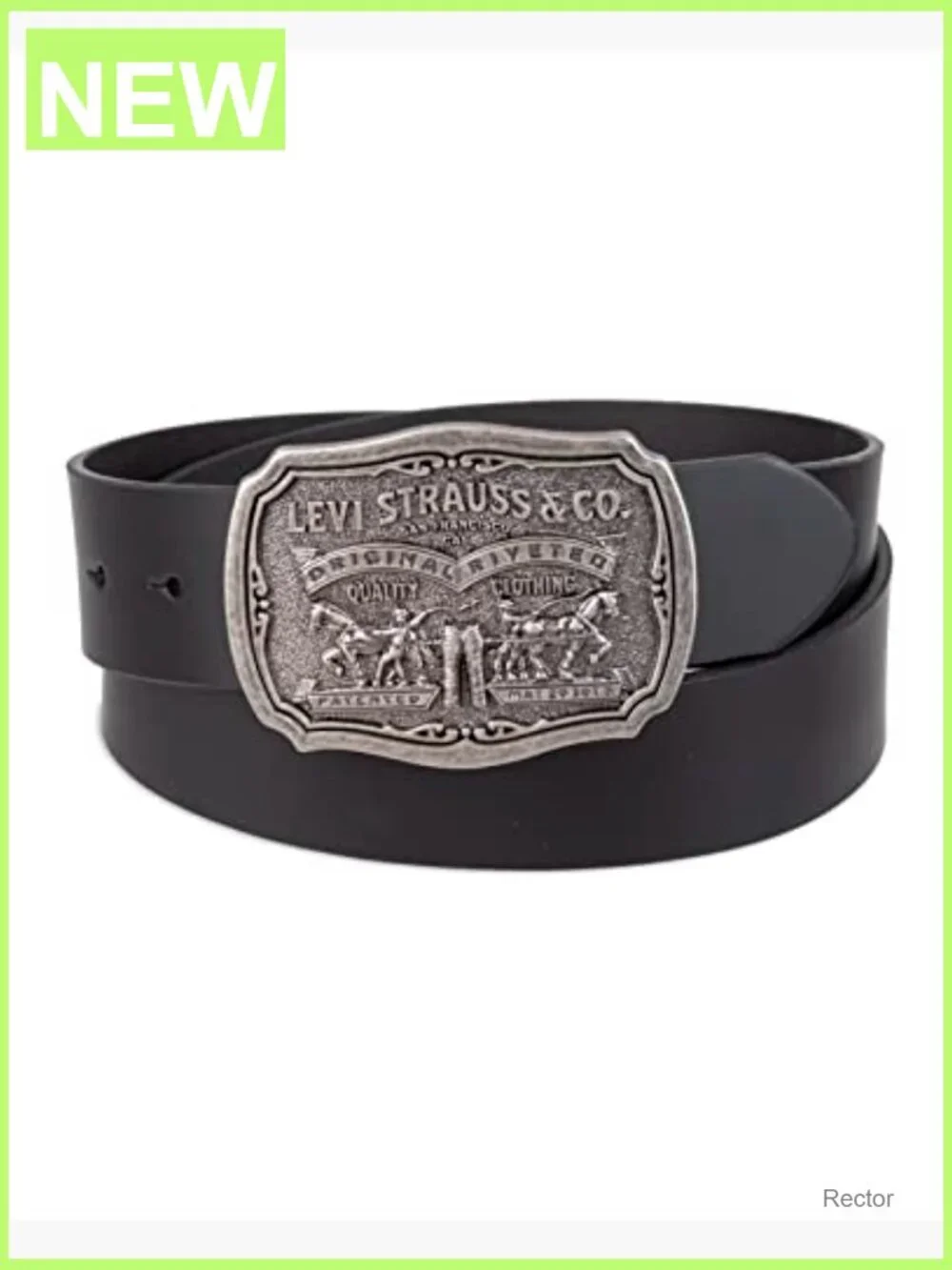 Men's Leather Belt with Removable Plaque Buckle, Western Style, Casual